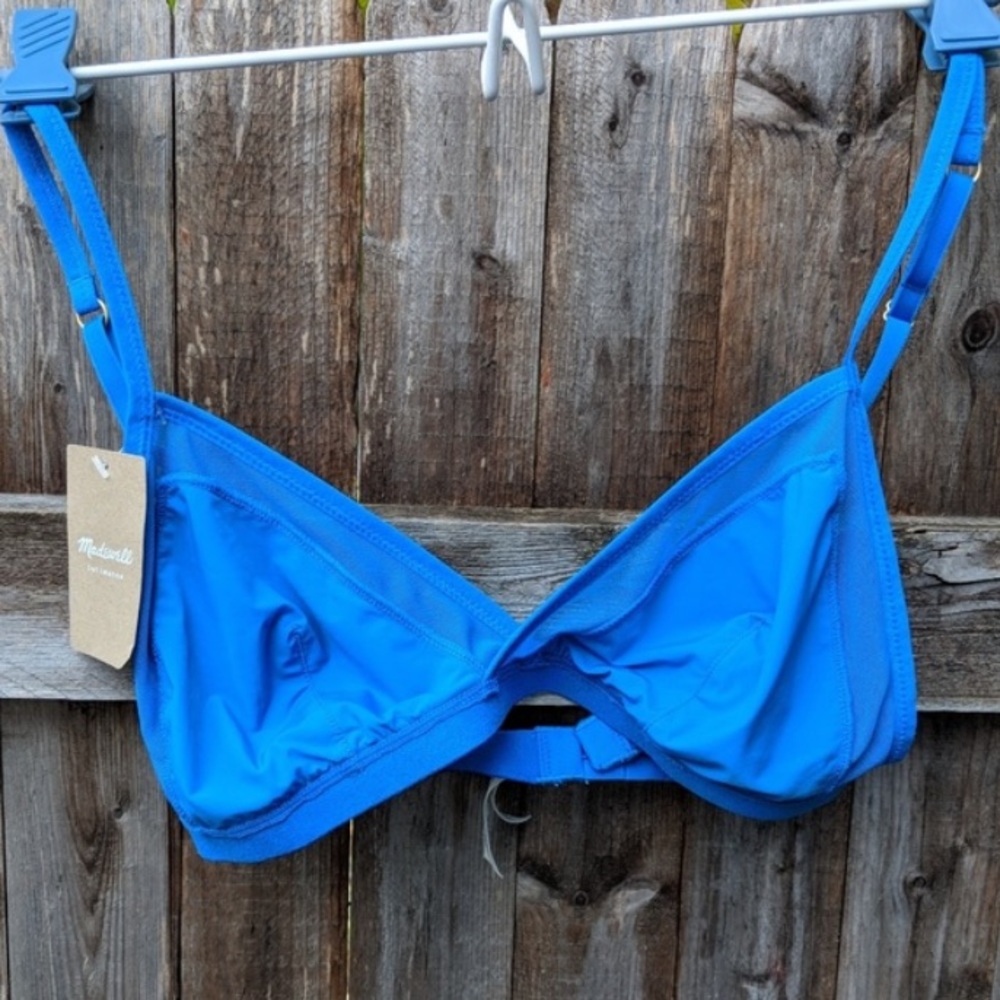 Madewell micro mesh bralette blue NWT bra Small S